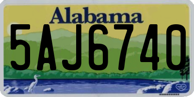 AL license plate 5AJ6740