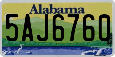 AL license plate 5AJ6760