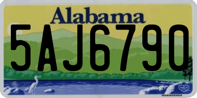 AL license plate 5AJ6790