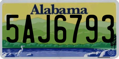 AL license plate 5AJ6793
