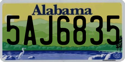 AL license plate 5AJ6835