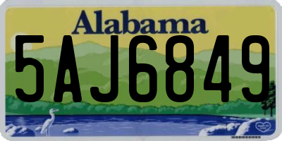 AL license plate 5AJ6849