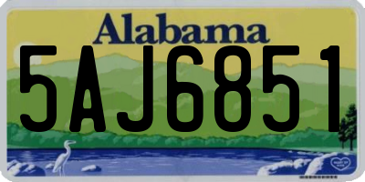 AL license plate 5AJ6851