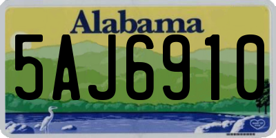 AL license plate 5AJ6910