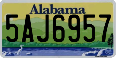 AL license plate 5AJ6957