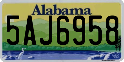 AL license plate 5AJ6958