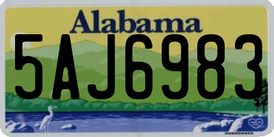 AL license plate 5AJ6983