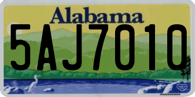 AL license plate 5AJ7010