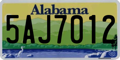 AL license plate 5AJ7012