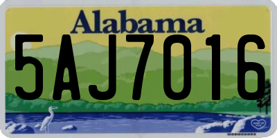 AL license plate 5AJ7016