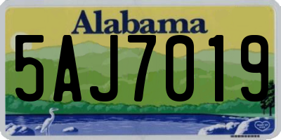AL license plate 5AJ7019