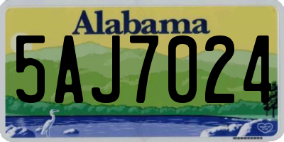 AL license plate 5AJ7024