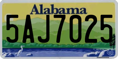 AL license plate 5AJ7025