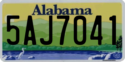 AL license plate 5AJ7041