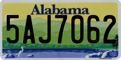 AL license plate 5AJ7062