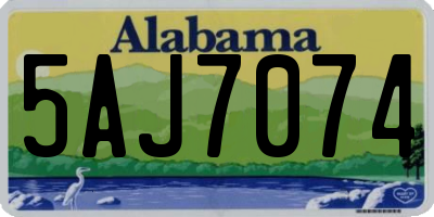 AL license plate 5AJ7074