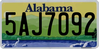AL license plate 5AJ7092