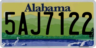 AL license plate 5AJ7122