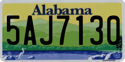 AL license plate 5AJ7130