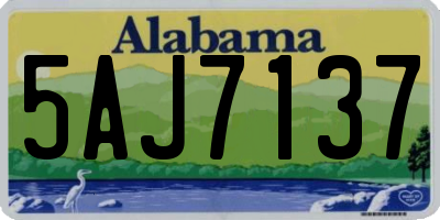 AL license plate 5AJ7137
