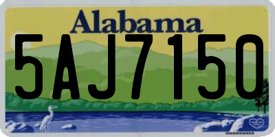 AL license plate 5AJ7150