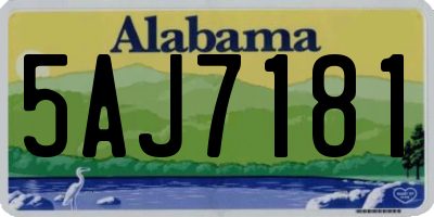 AL license plate 5AJ7181
