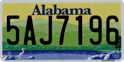 AL license plate 5AJ7196
