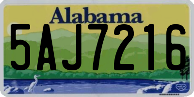 AL license plate 5AJ7216