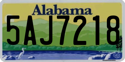 AL license plate 5AJ7218