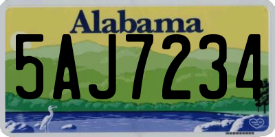AL license plate 5AJ7234