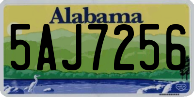 AL license plate 5AJ7256