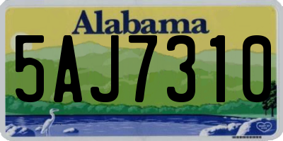 AL license plate 5AJ7310