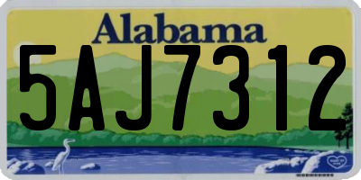 AL license plate 5AJ7312