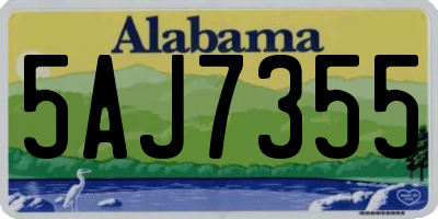 AL license plate 5AJ7355