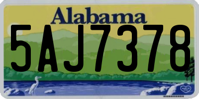AL license plate 5AJ7378