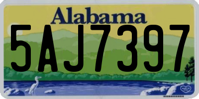 AL license plate 5AJ7397