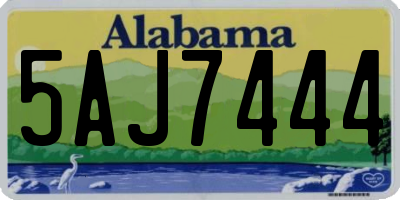 AL license plate 5AJ7444
