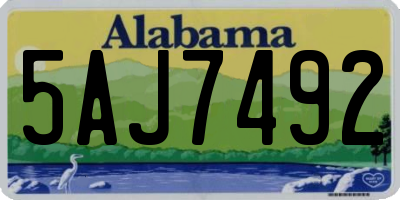 AL license plate 5AJ7492