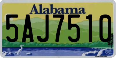 AL license plate 5AJ7510