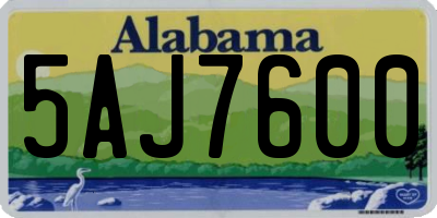 AL license plate 5AJ7600