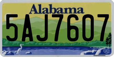 AL license plate 5AJ7607