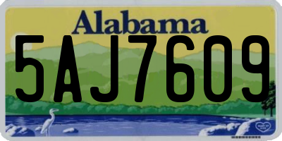 AL license plate 5AJ7609
