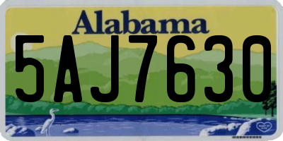 AL license plate 5AJ7630