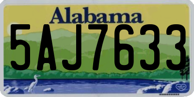 AL license plate 5AJ7633