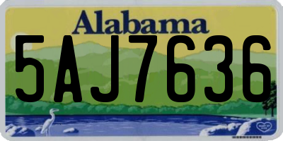 AL license plate 5AJ7636