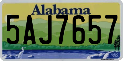 AL license plate 5AJ7657