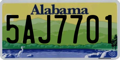 AL license plate 5AJ7701