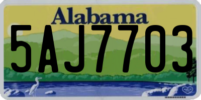 AL license plate 5AJ7703