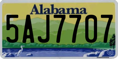 AL license plate 5AJ7707