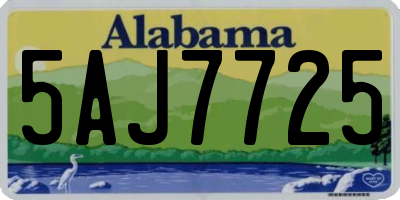 AL license plate 5AJ7725